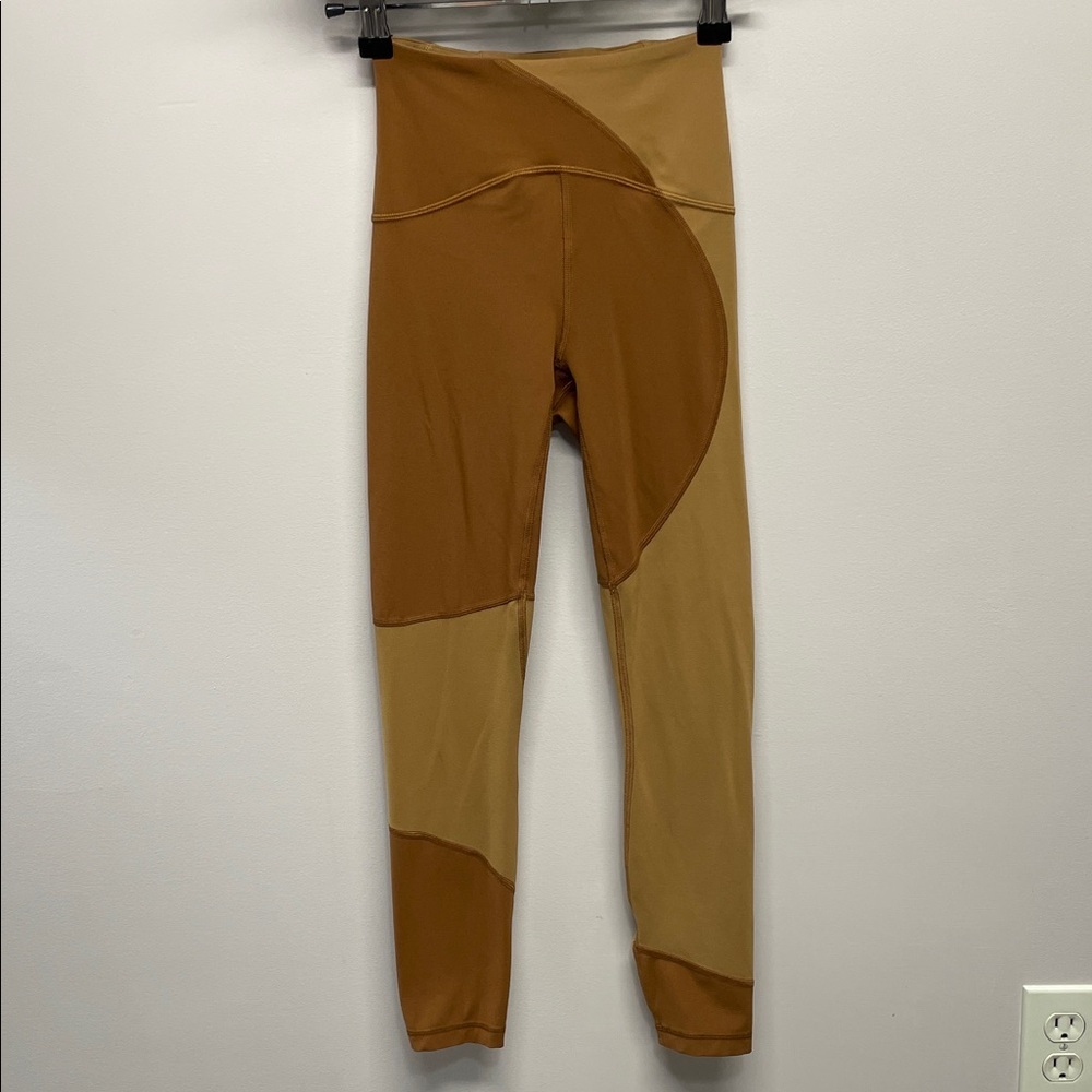 Lululemon Nulu Colour Block High Rise Tights Copper Brown 0